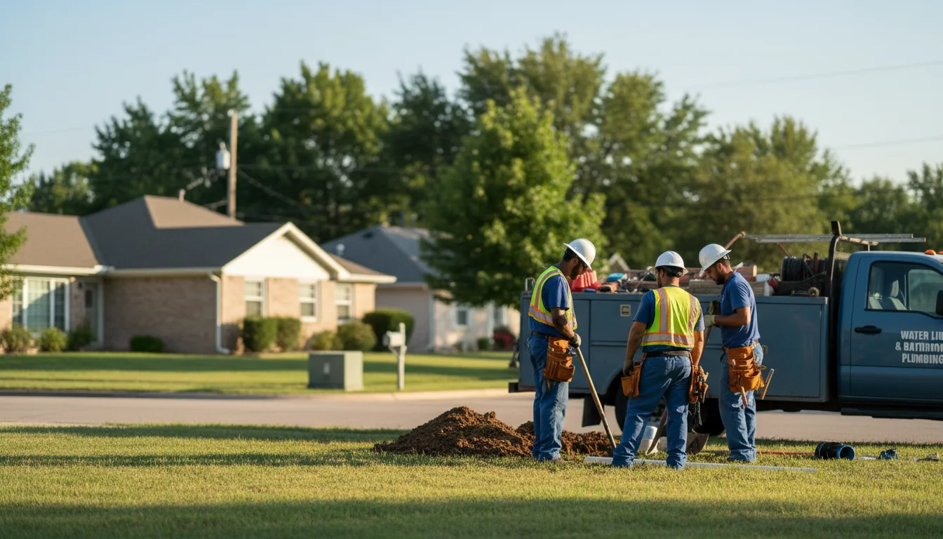 Residential water line and bathroom plumbing service in Hellertown, PA
